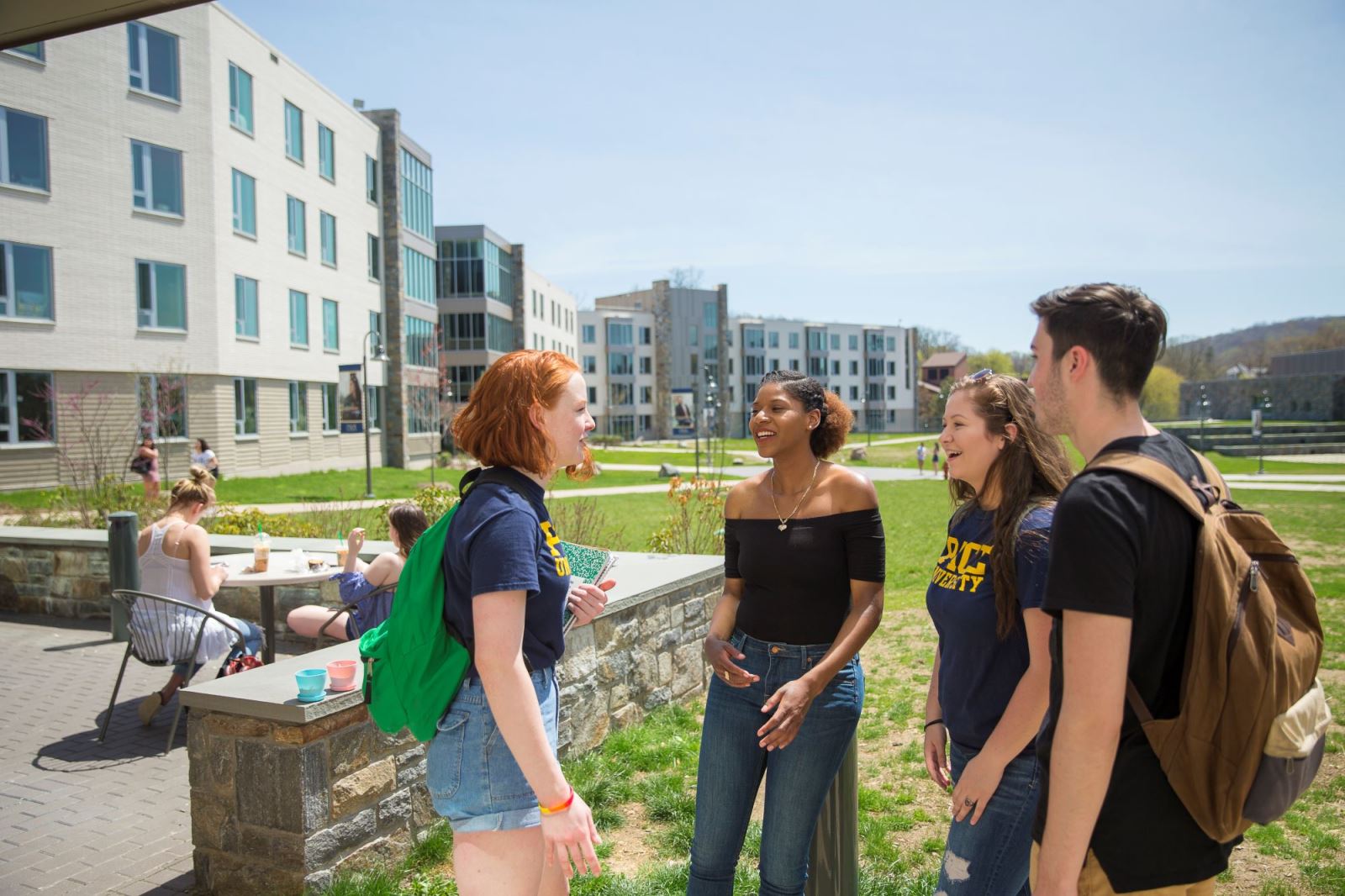 Students congregated on lawn